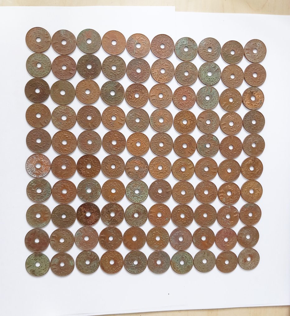 Indias Neerlandesas. NiederländischIndien. 100 x 1 Cent aprox. 1937