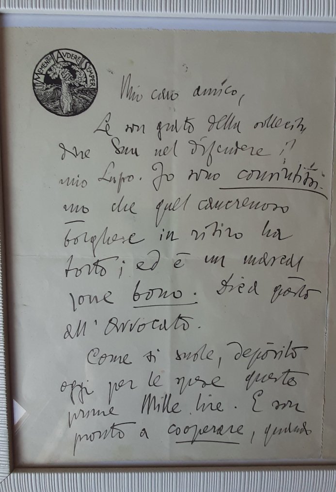 D'Annunzio - Lettera autografa di Gabriele D'Annunzio 1927 - Catawiki