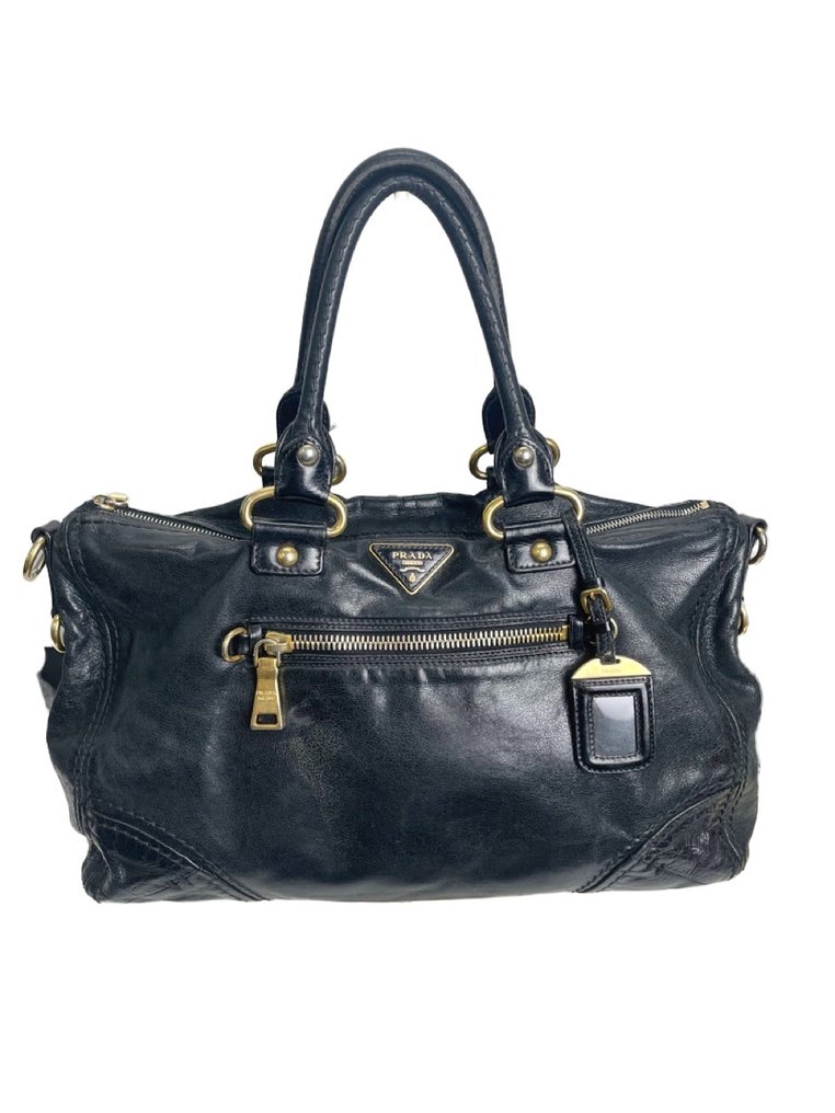 Prada Vitello Shine Leather Shoulder Bag on SALE