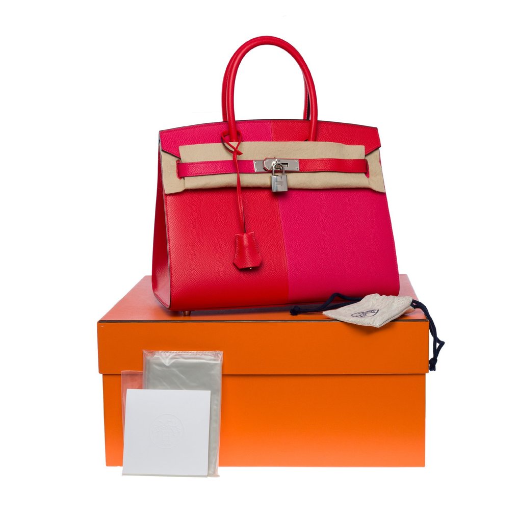 Sold at Auction: Hermes Rouge De Couer Epsom Leather Birkin Sellier 25