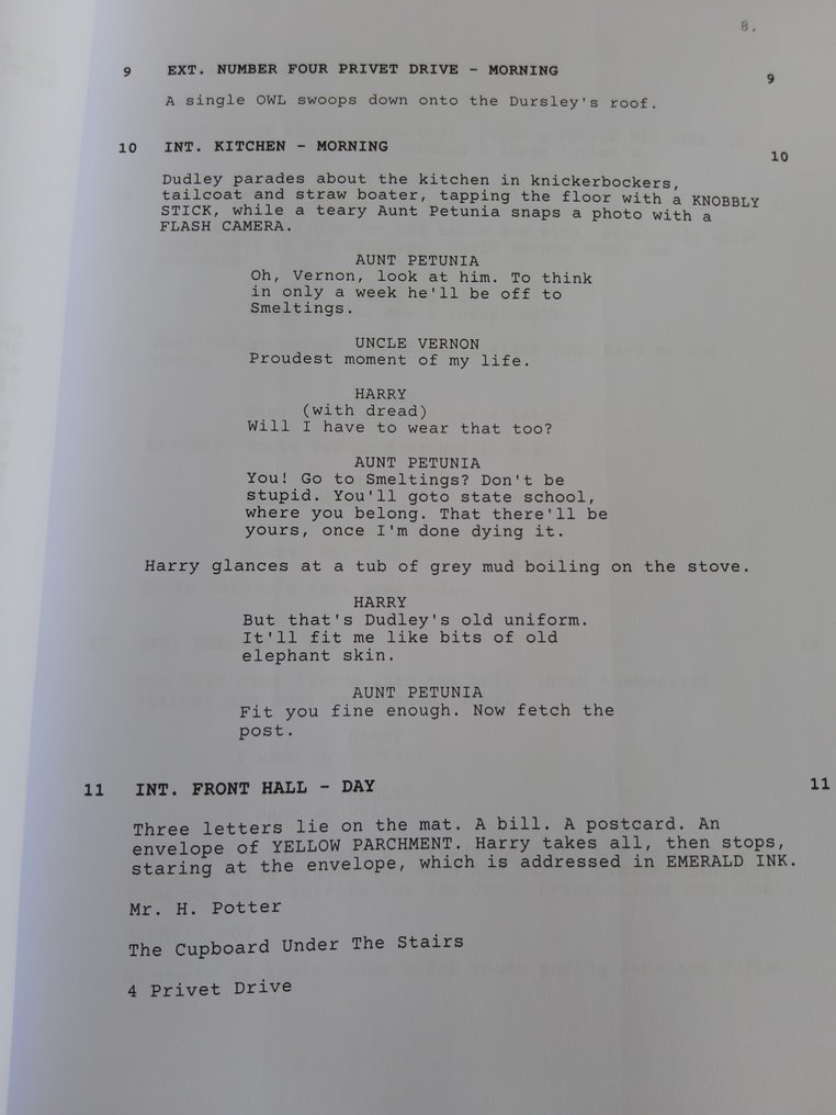 Harry Potter - Full Screen Play Film Script - The Sorcerers Stone - in ...