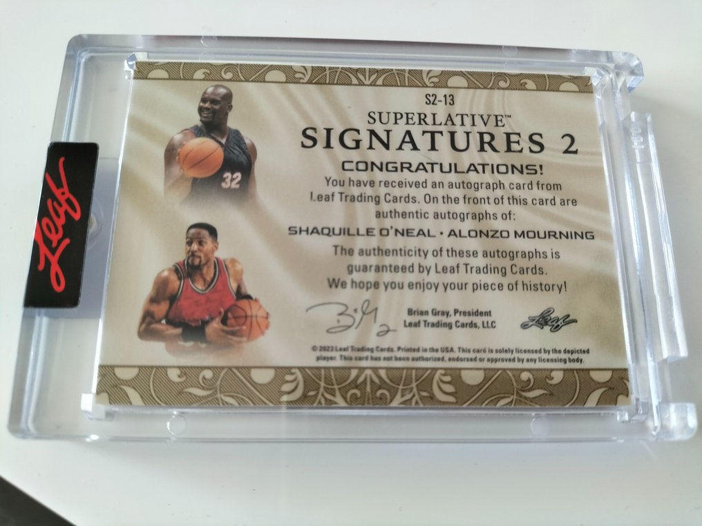 2023 Shaquille O'Neal Alonzo Mourning Leaf Superlative RED SIGNATURES