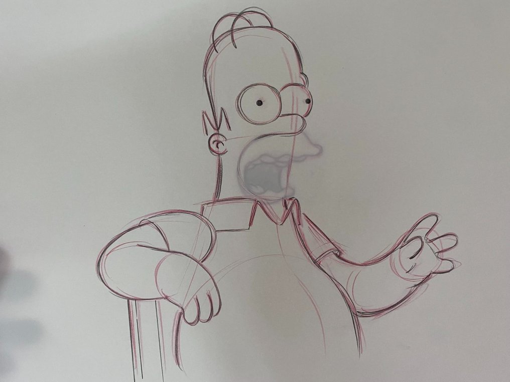 The Simpsons - Original drawing of Homer Simpson, set of 2 - Catawiki
