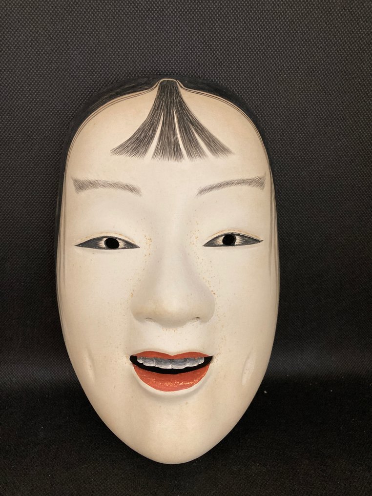Mask, Noh mask, Sculpture Wood Man, Japanese traditional Noh mask Rare Noh Mask of