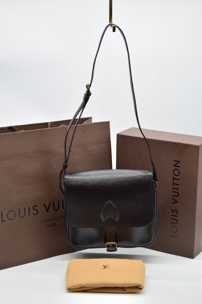 Louis Vuitton Black Epi Leather Cartouchiere MM Bag Louis Vuitton