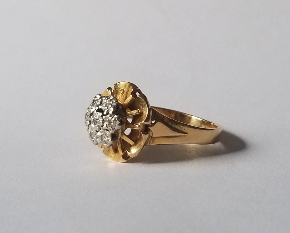 18 kt. White gold Yellow gold Ring 0.07 ct Diamond Catawiki