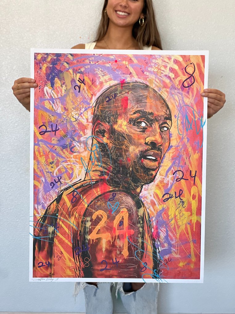LA Lakers Basketball Painting - Limited Edition of 1 Mixed Media