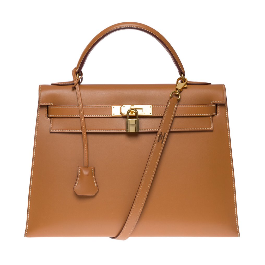 Hermes Natural Chamonix Leather Kelly Sellier 32 Bag