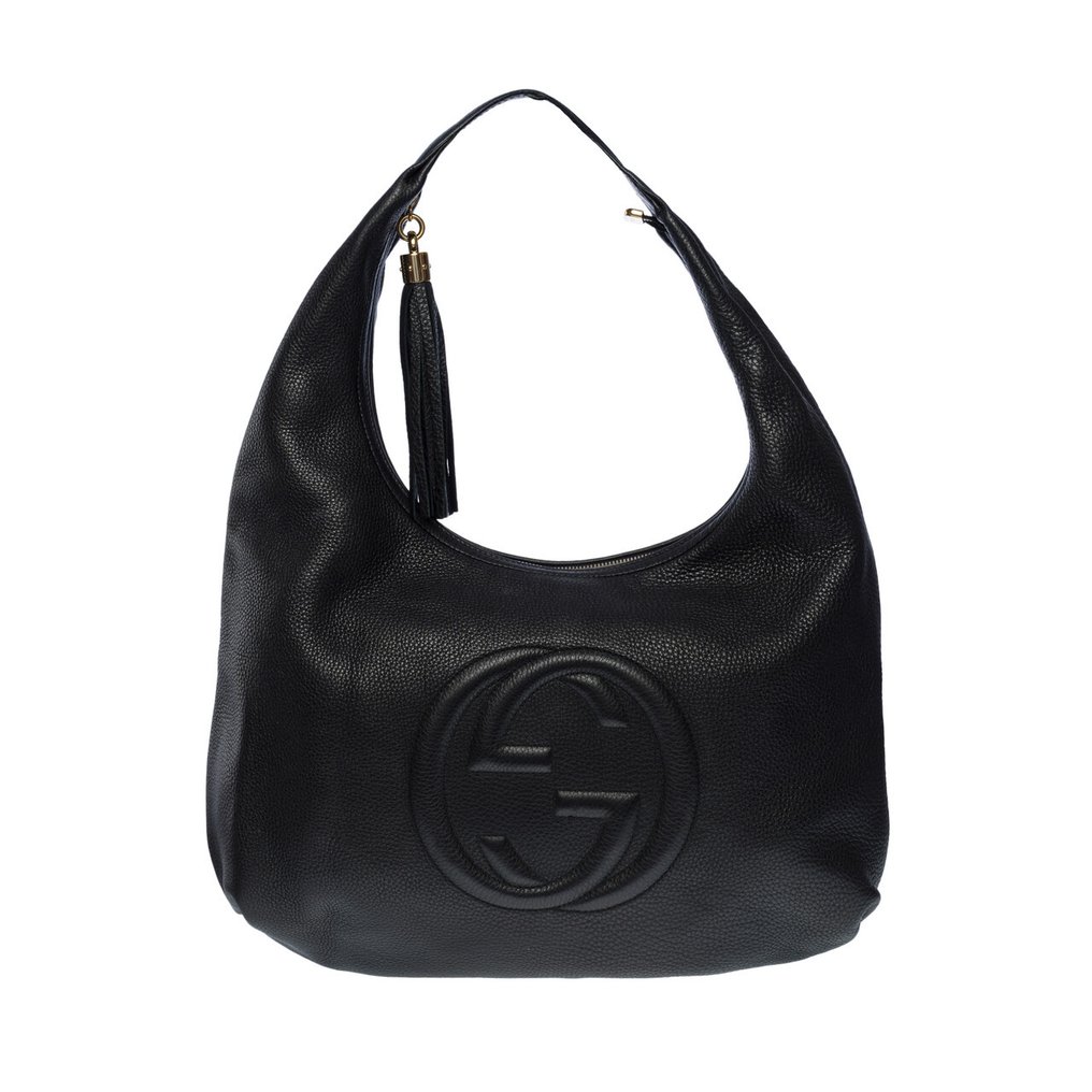 Luxury women's bags - Gucci Soho shoulder bag in black grained leather
