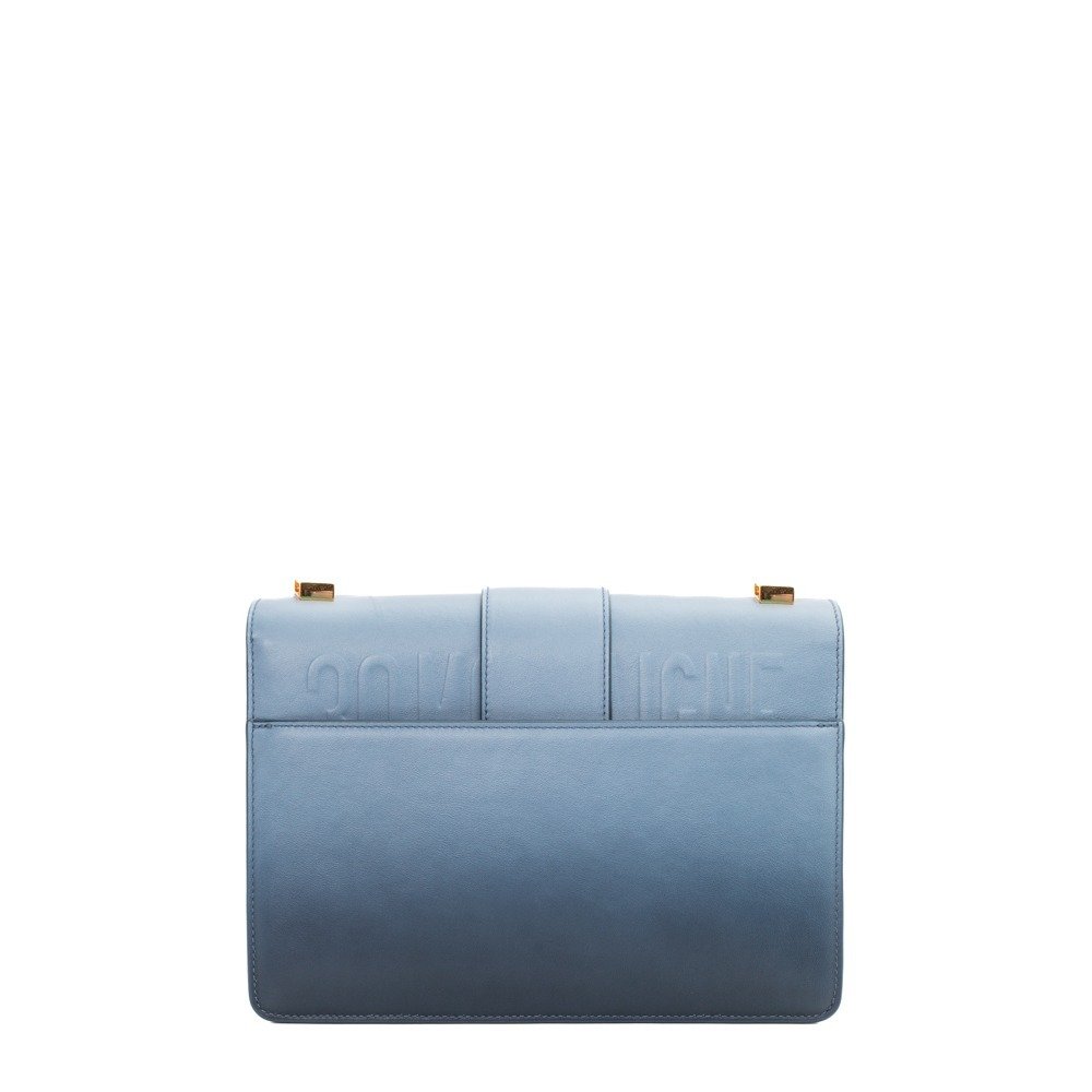 Dior 30 Montaigne Shoulder Bag In Storm Blue Calfskin