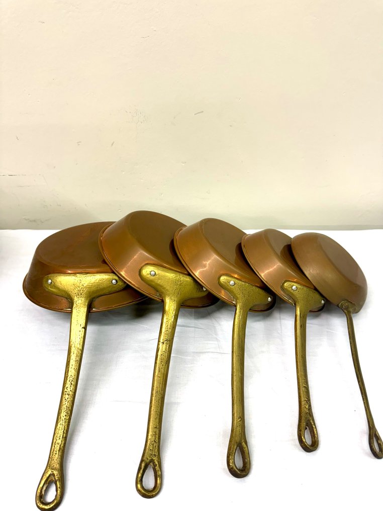 Set of 5 copper pans Brass, Copper Catawiki