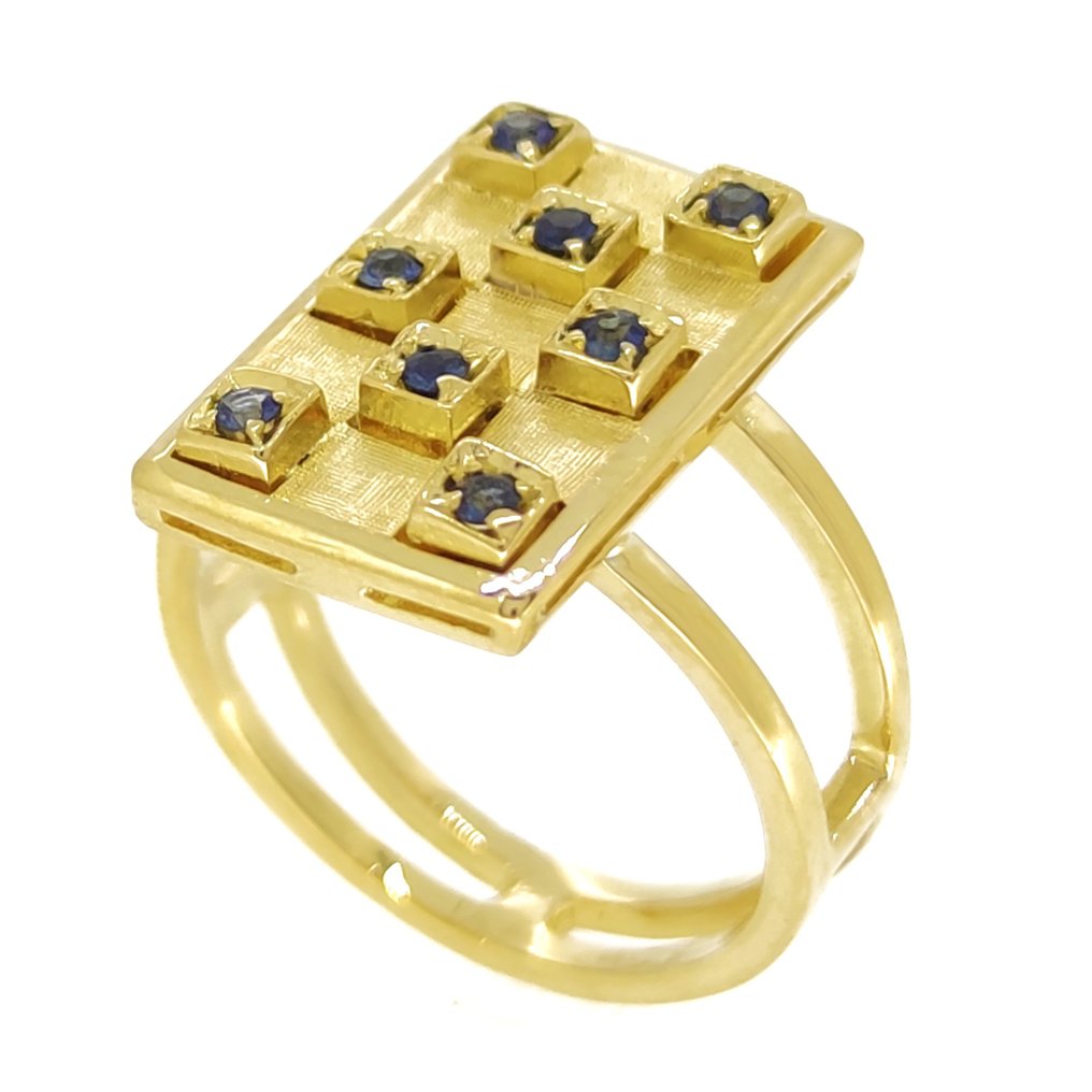 Galeria del coleccionista - 18 kt. Gold - Ring - 3.00 ct Sapphire - Diamond  - Catawiki