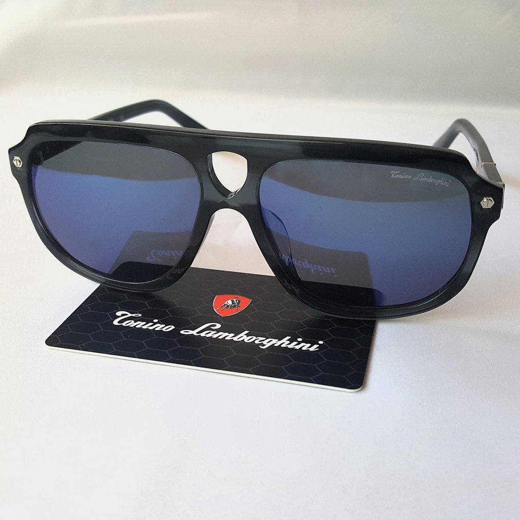 Other brand - Lamborghini - Shield - Black Aviator - New - Sunglasses ...
