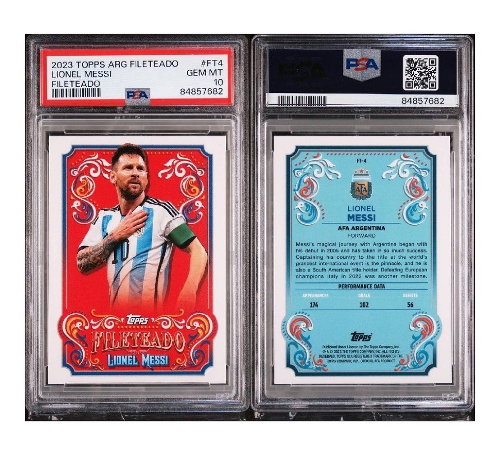2023 Topps Fileteado Lionel Messi FT 4 POP 2! Graded card