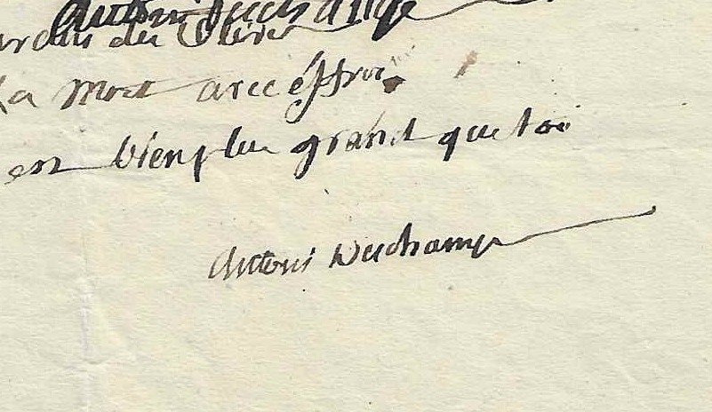 Antony Deschamps poème autographe signé, dédié à Eugène Delacroix