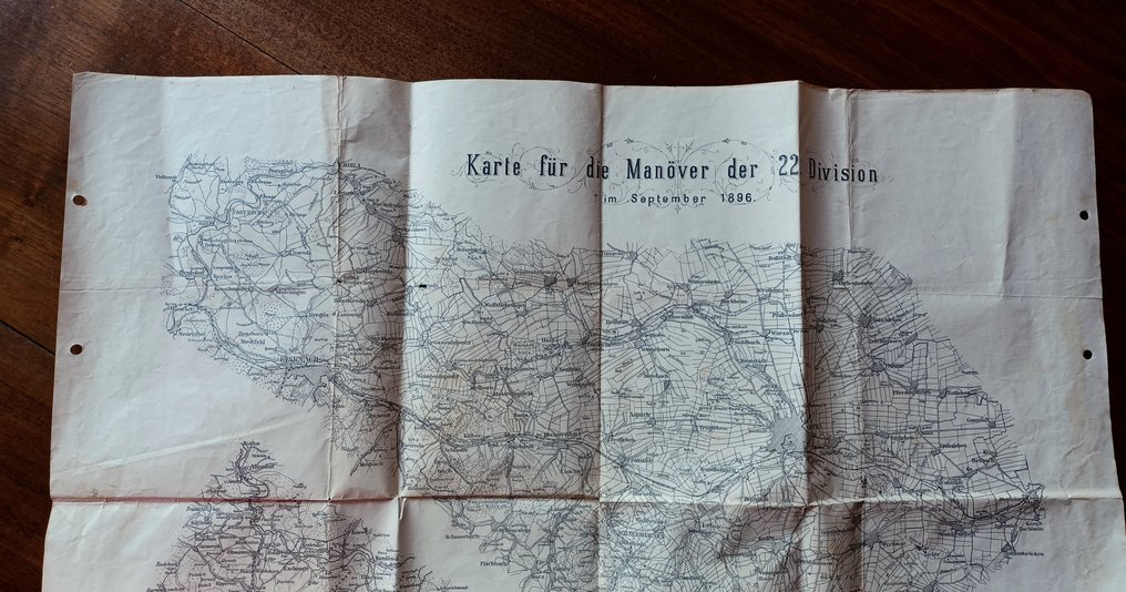 Deutschland 22. Division im September 1896 Dokument Karte für die