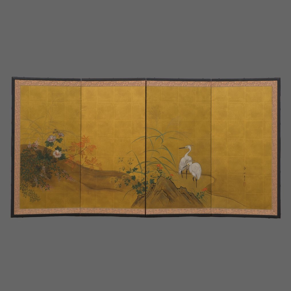 paravent-by-bu-laque-papier-soie-japon-catawiki