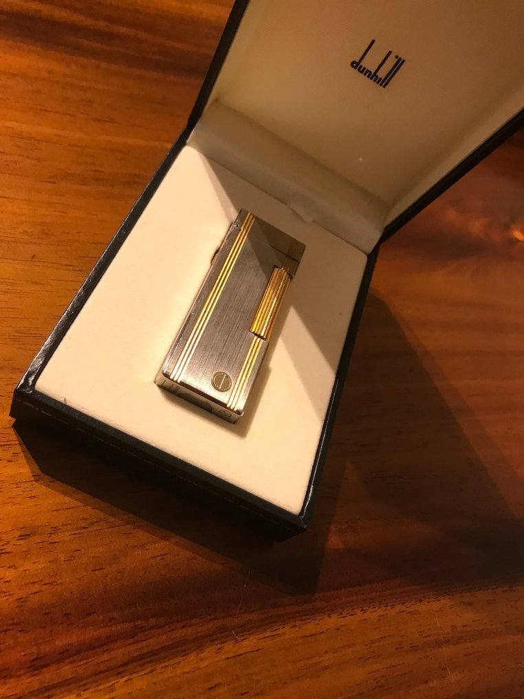Dunhill - Rare Alfred Dunhill Rollagas Bicolar 18k Gold Plated and ...