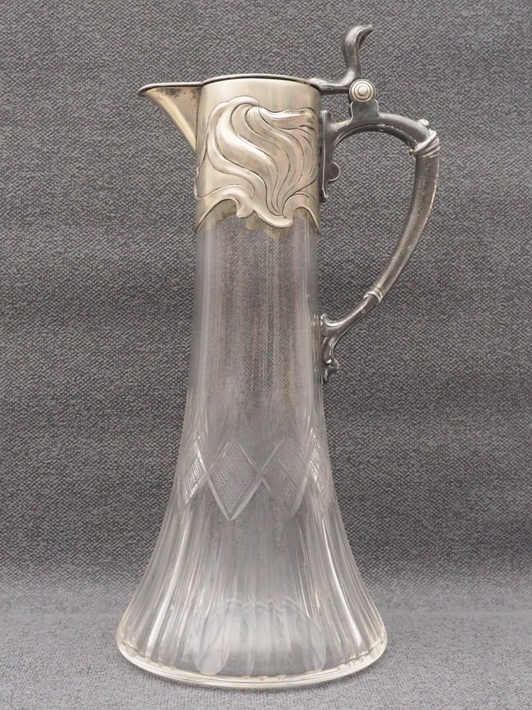 WMF / Geislingen Karaf Art Nouveau carafe / jug / pitcher. Glas