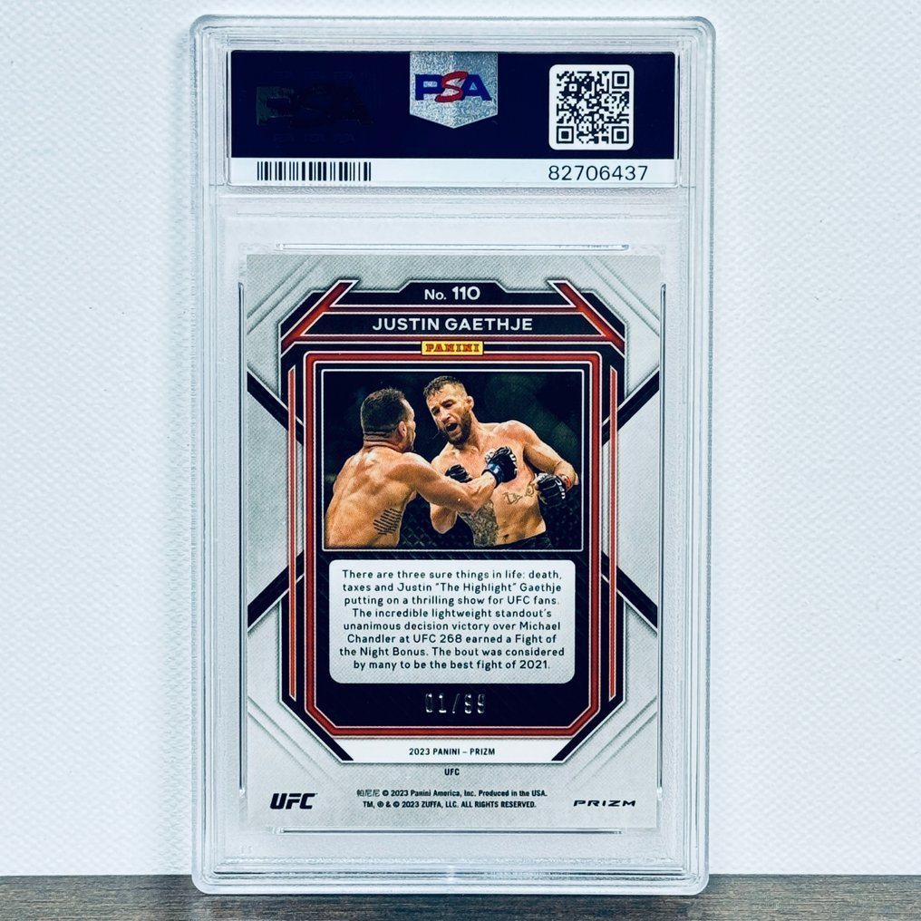 2023 Panini Prizm UFC Justin Gaethje 110 Undercard Red 01/