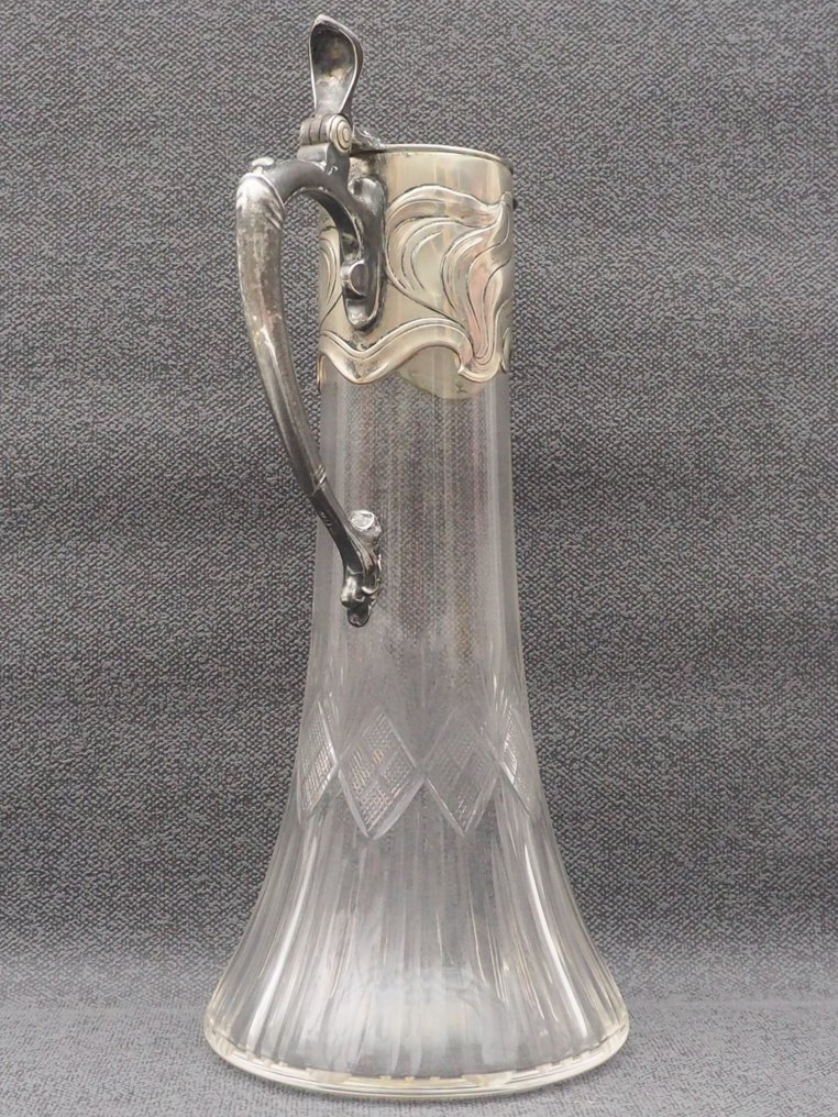 WMF / Geislingen Karaf Art Nouveau carafe / jug / pitcher. Glas