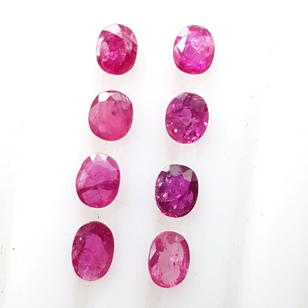 8 pcs Red Ruby - 2.54 ct - Catawiki