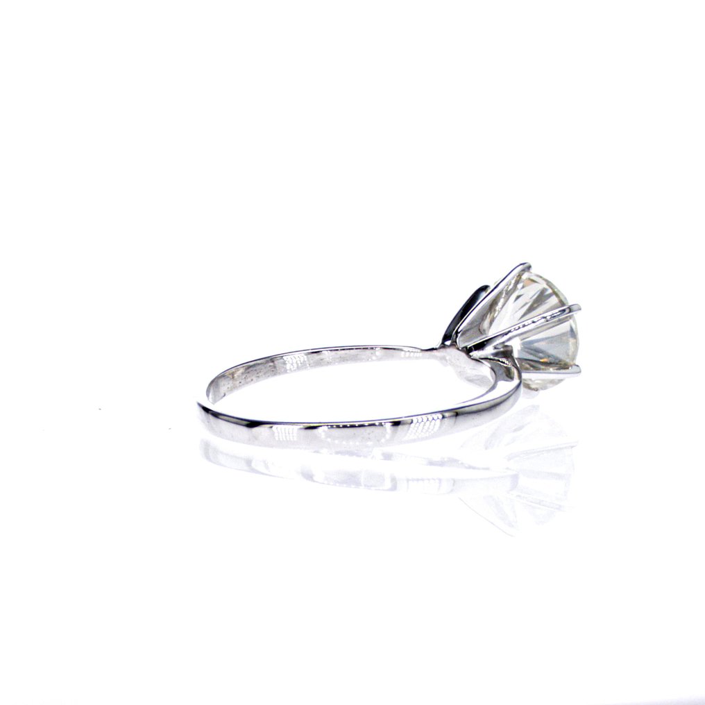 2 01 Ct SI Round Diamond Ring 14 Quilates Oro Blanco Anillo De 2-01-ct-si-round-diamond-ring-14-quilates-oro-blanco-anillo-de