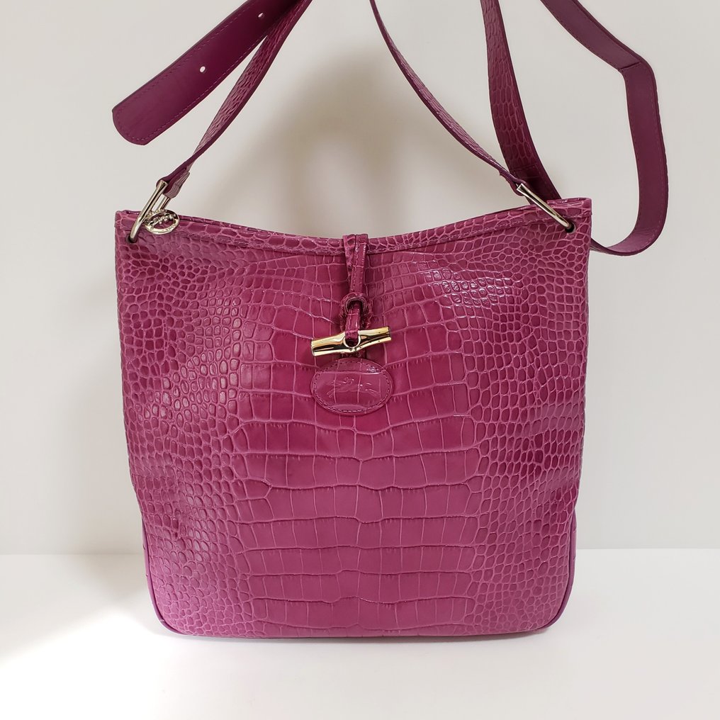 Longchamp roseau croco sales