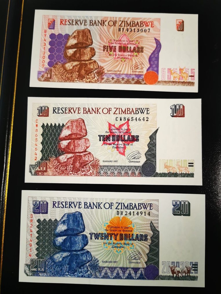 Zimbabwe. - 24 banknotes - various dates - Catawiki