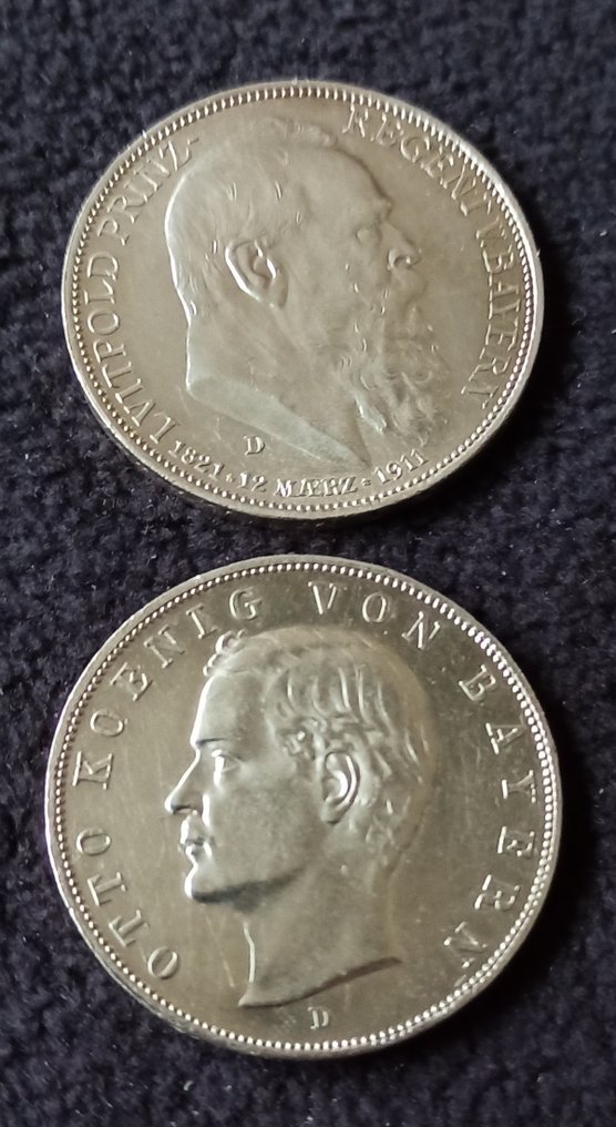 Duitsland, keizerrijk. 1911 D+ 1912 D Bayern Catawiki