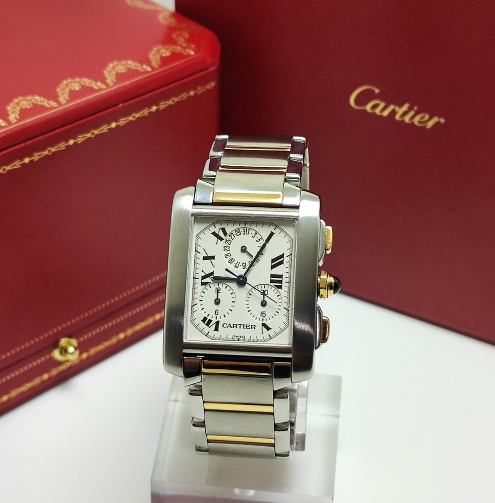 Cartier Tank Fran aise Chronoflex Gold Steel 2303 Men 2011