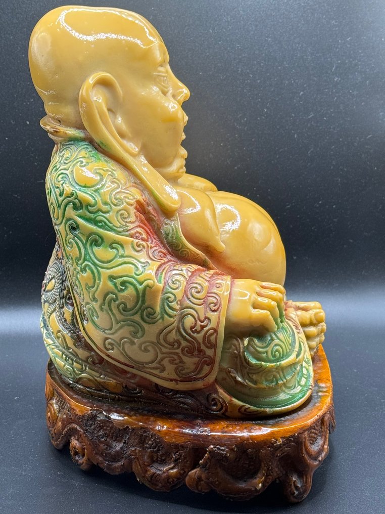 Sculpture, Budda grasso 24 cm Calcium carbonate and marble powder