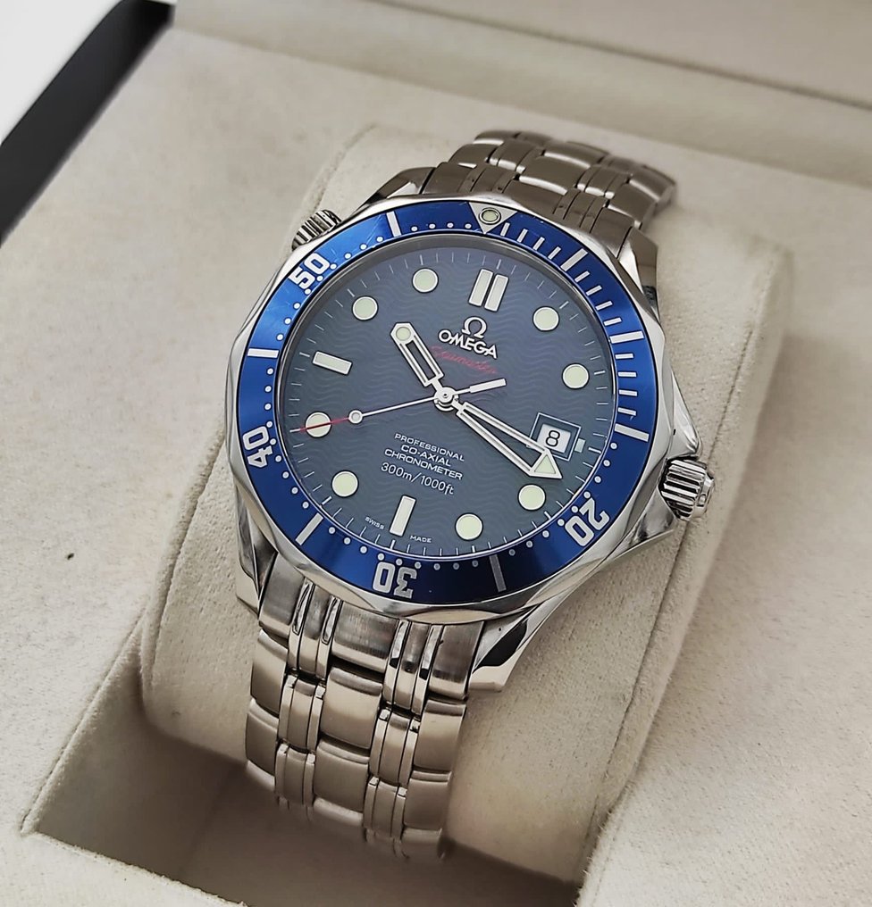 Omega seamaster sale blue wave dial
