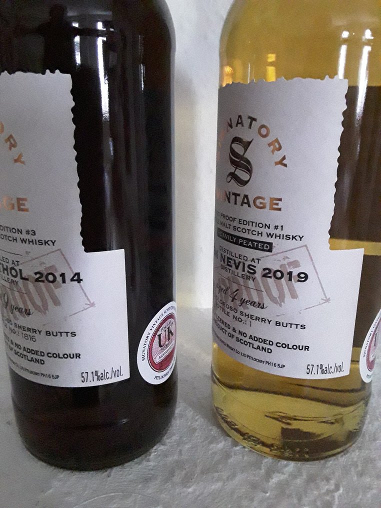 Ben Nevis 2019 4yo + Blair Athol 2014 9yo 100 Proof Edition 1 + 3 Signatory Vintage b