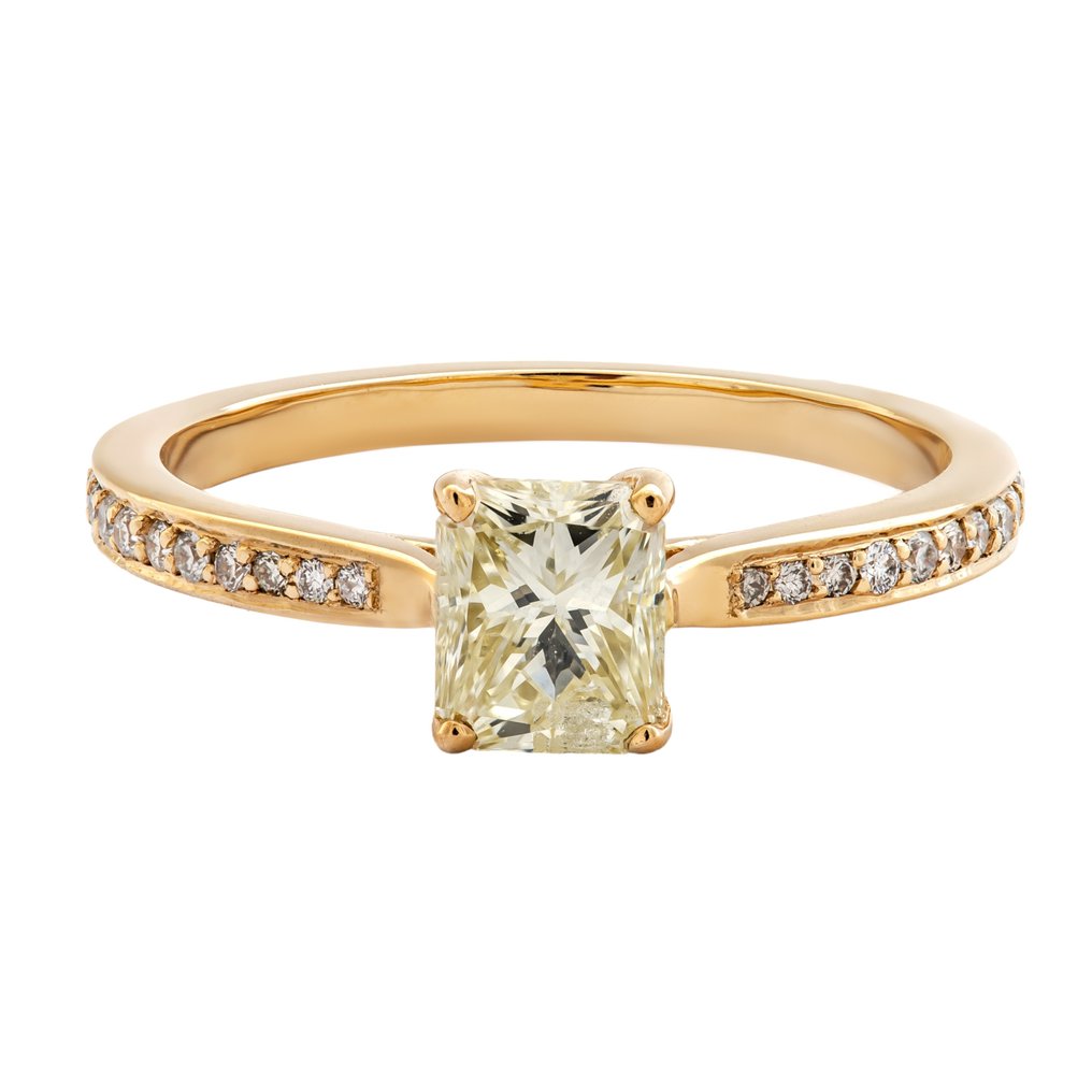 1.09 tcw Diamond Ring Yellow Gold - Ring - 0.96 ct Diamond - 0.13 ct ...