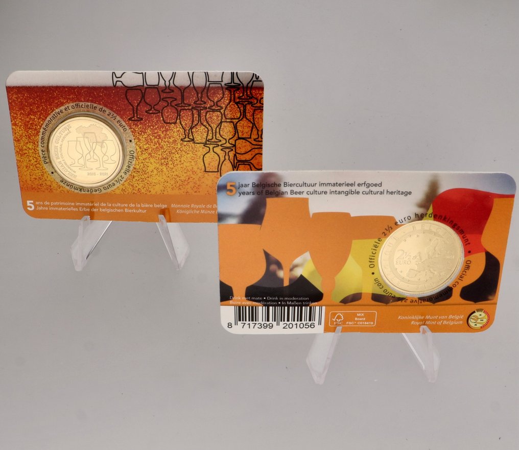 België. Coin Card 2019/2021 ''Pieter Bruegel'' + ''5 jaar Belgisch bier
