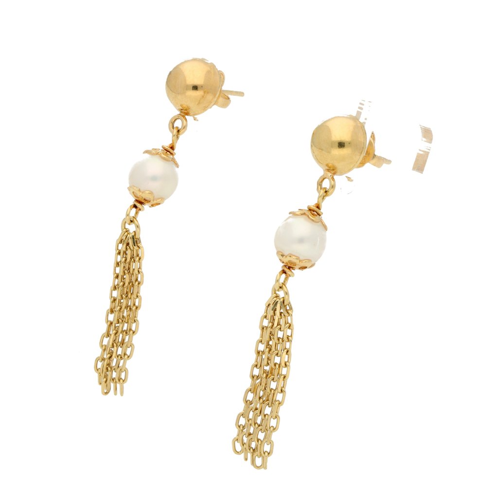18 kt. Gold - Earrings Pearl - Catawiki
