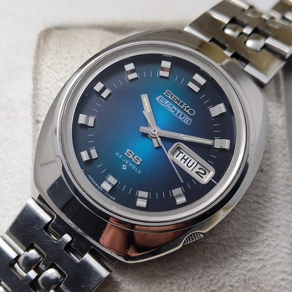 Seiko 5 Actus SS “Blue” Automatic Vintage Watch - 6106-7590 - Men ...