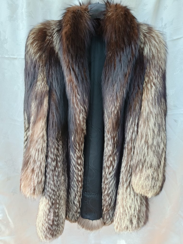 Silver fox fur outlet coat for sale
