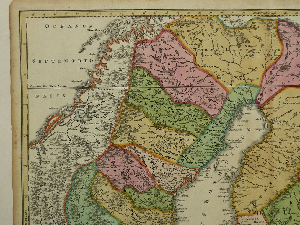 Europe, Map - Sweden / Finland / Estland / Letland; J.B. Homann - Regni ...