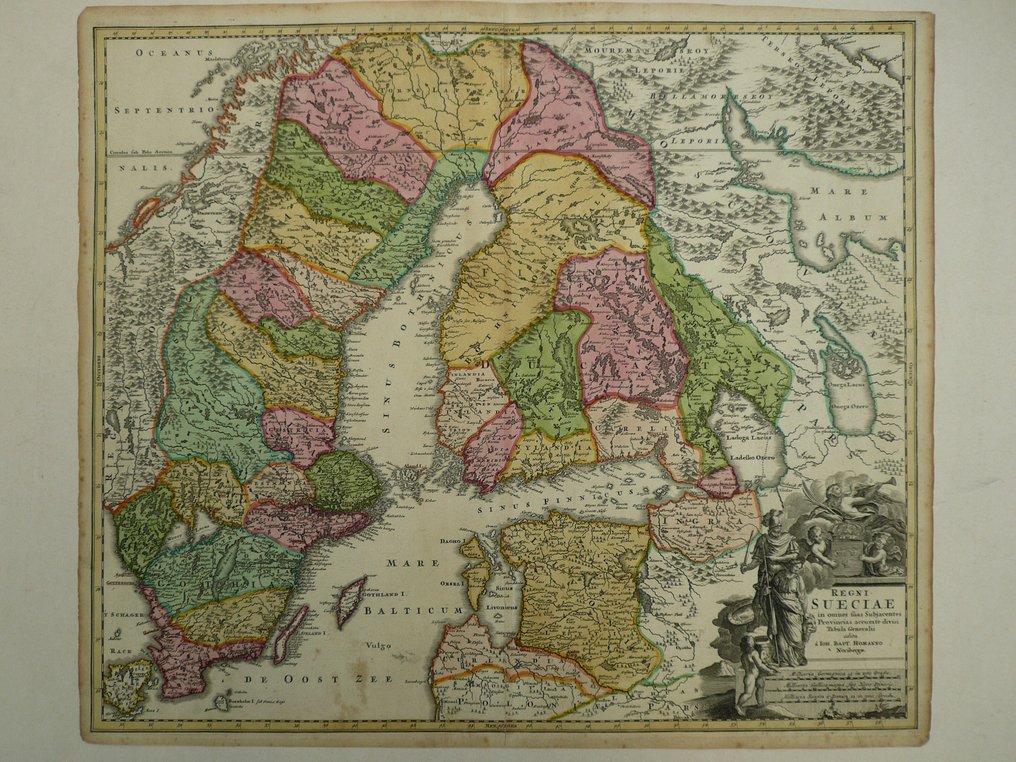 Europe, Map - Sweden / Finland / Estland / Letland; J.B. Homann - Regni ...