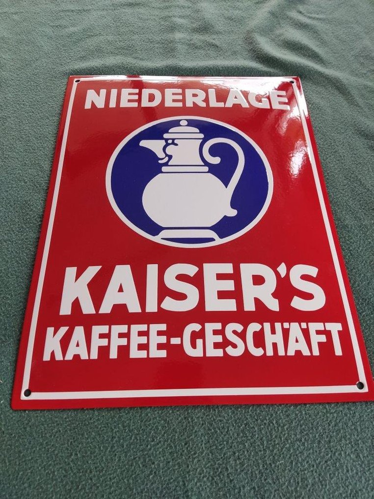 Kaisers Kaisers Kaffee Emaileschild Emaille Schild Porcelain enamel