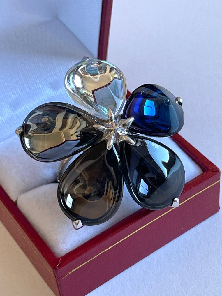 Bague baccarat fleur outlet