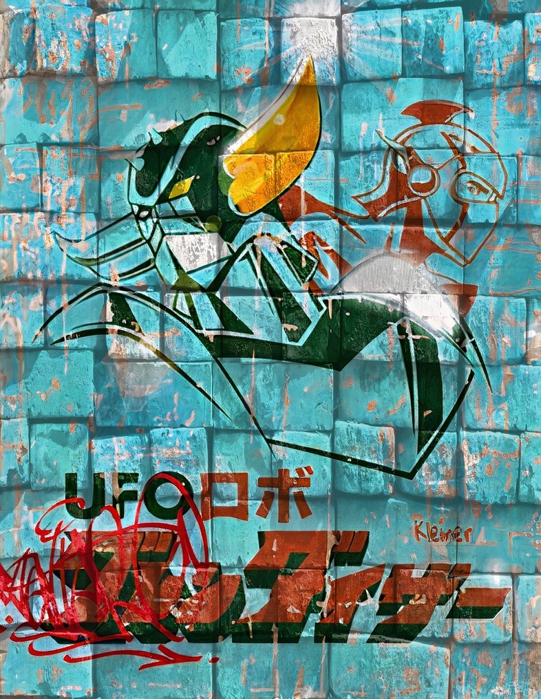Goldorak Urban Pop, Painting by Dominique Kleiner