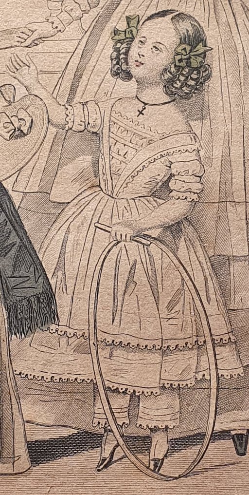 Due incisioni acquerellate diJulie Ribault (1789/1885) e Jean Paul