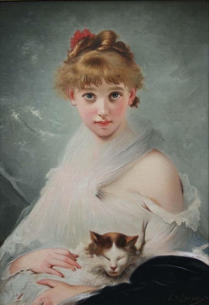 Charles Joshua Chaplin (18251891) Beauty and her little darling Catawiki