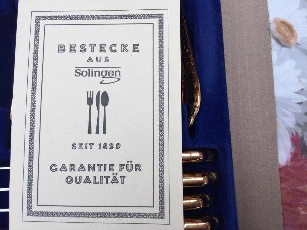 Solingen - Cutlery for 12 (94) - stainless steel and gold - Catawiki