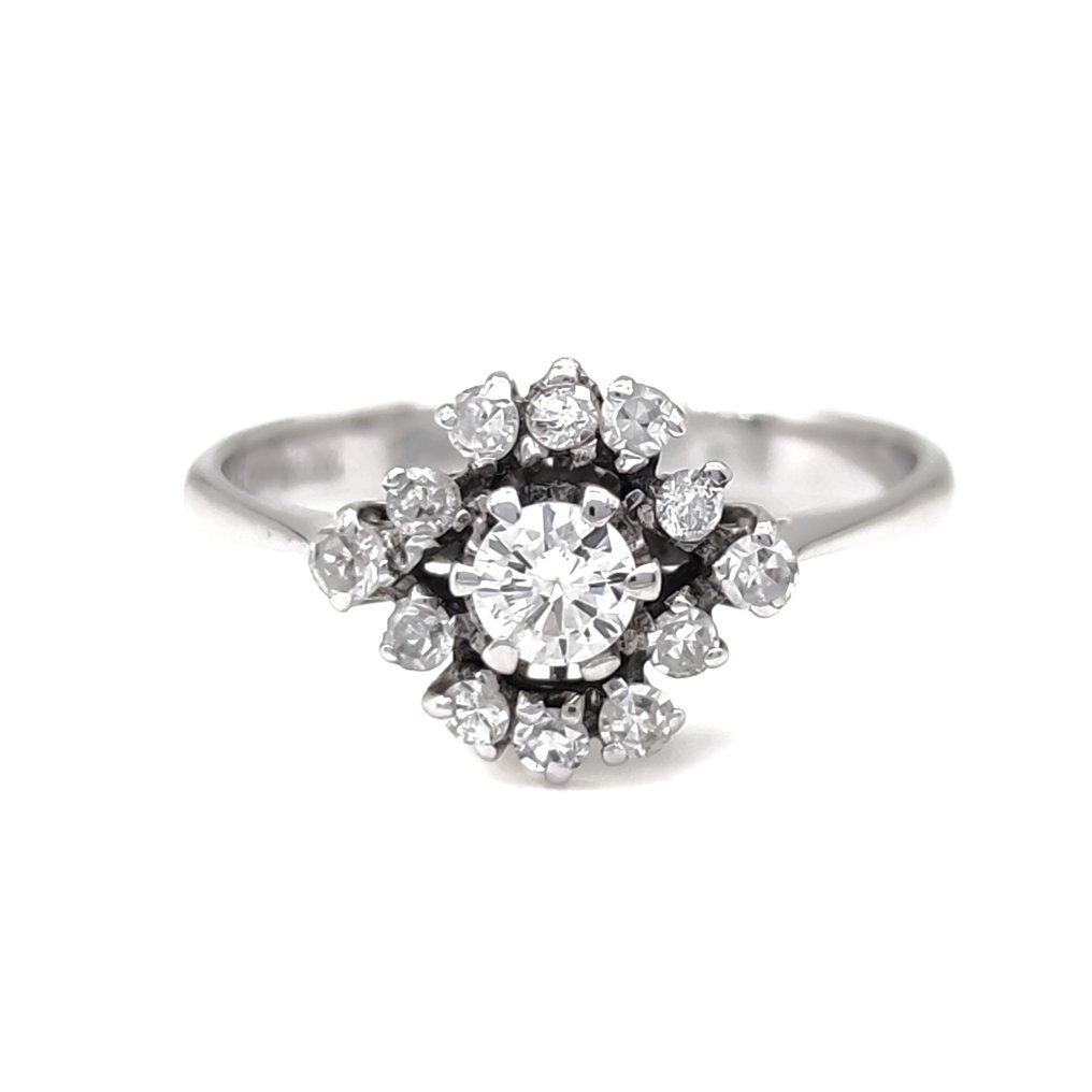 18 carati Oro bianco Anello 0.61 ct Diamante Catawiki