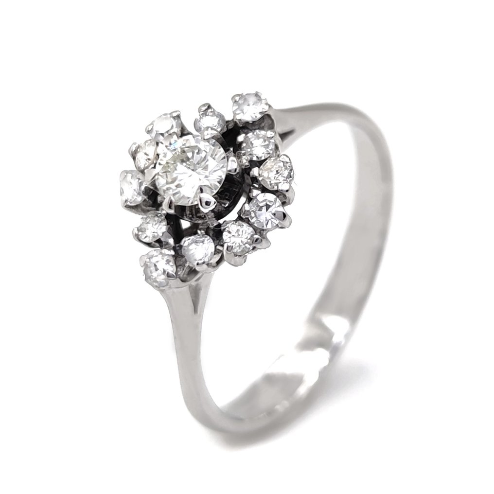 18 carati Oro bianco Anello 0.61 ct Diamante Catawiki