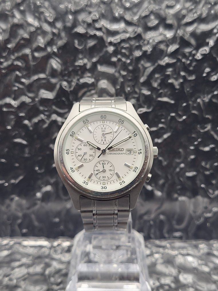 Seiko White Panda 7T92 0CC0 Nessun prezzo di riserva Uomo